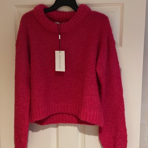 NWT Something Navy Fuchsia Roll Neck Sweater in size XS - Picture 4 of 8